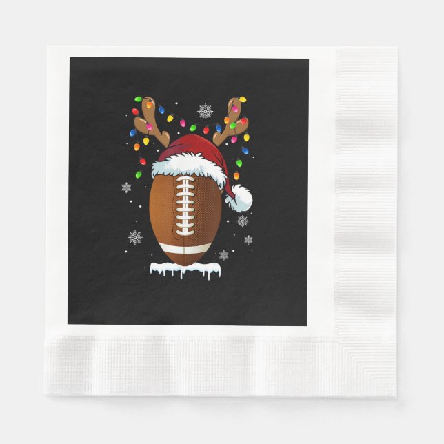 Christmas Football Ball Santa Lights Funny Boys Me Serviette (Vorderseite)