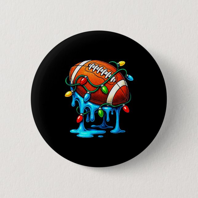 Christmas Football Drip Ice Cream Dripng  Button (Vorderseite)