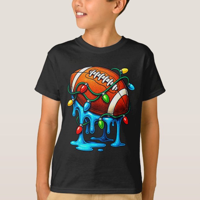 Christmas Football Drip Ice Cream Dripng  T-Shirt (Vorderseite)