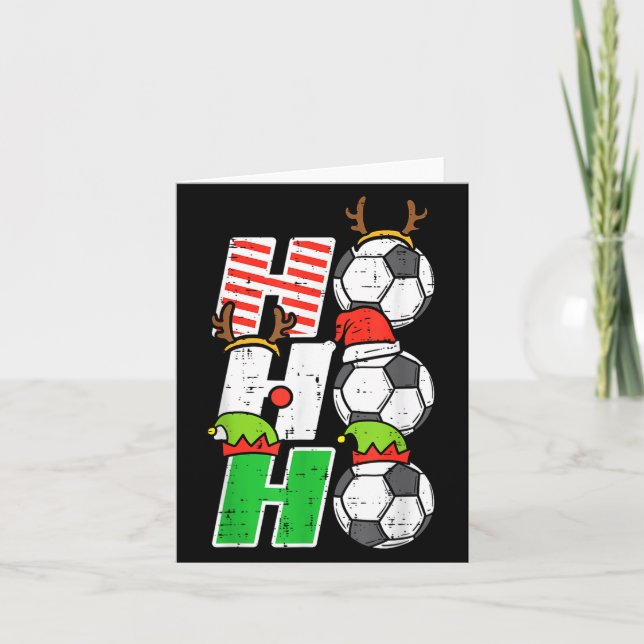 Christmas Football Ho Ho Ho Soccer Xmas Srt Men Wo Karte (Vorderseite)