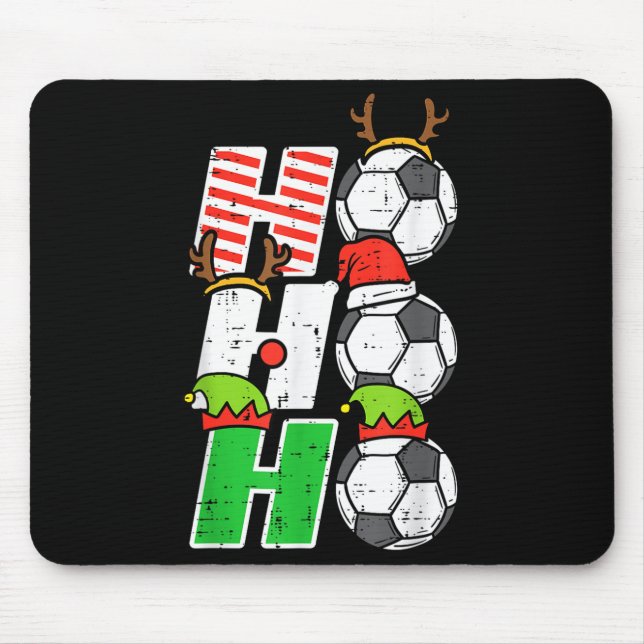 Christmas Football Ho Ho Ho Soccer Xmas Srt Men Wo Mousepad (Vorne)