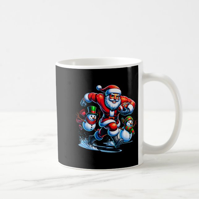 Christmas Football Santa Playing Football  Kaffeetasse (Rechts)