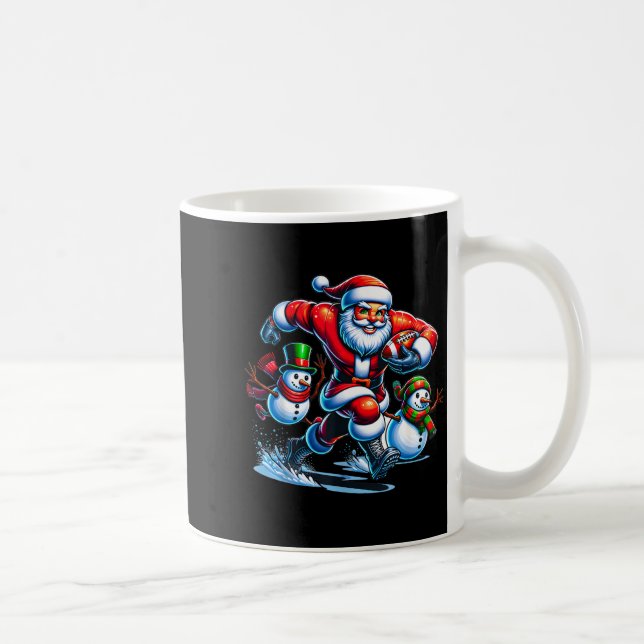 Christmas Football Santa Playing Football  Kaffeetasse (Rechts)
