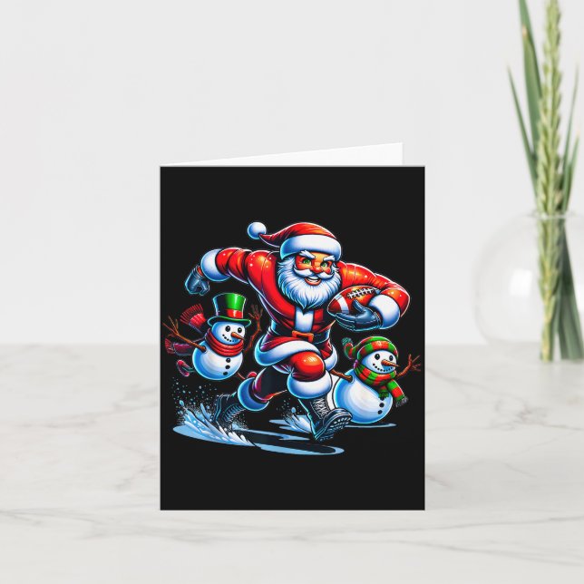 Christmas Football Santa Playing Football  Karte (Vorderseite)