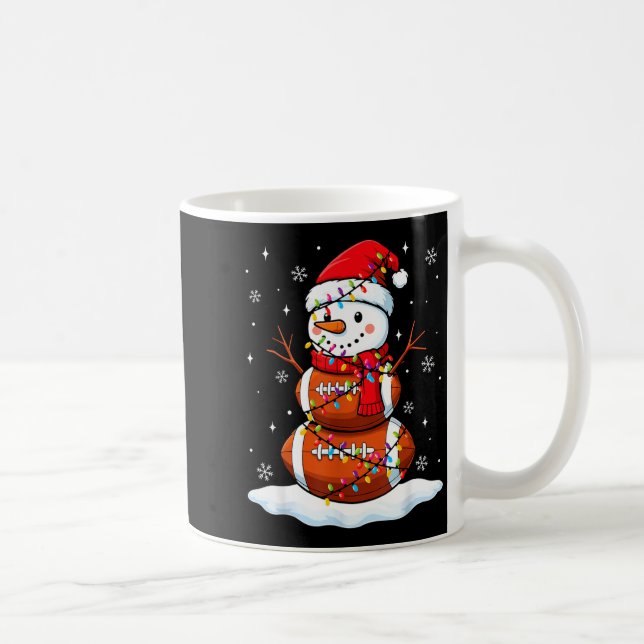 Christmas Football Snowman Kids Football Christmas Kaffeetasse (Rechts)