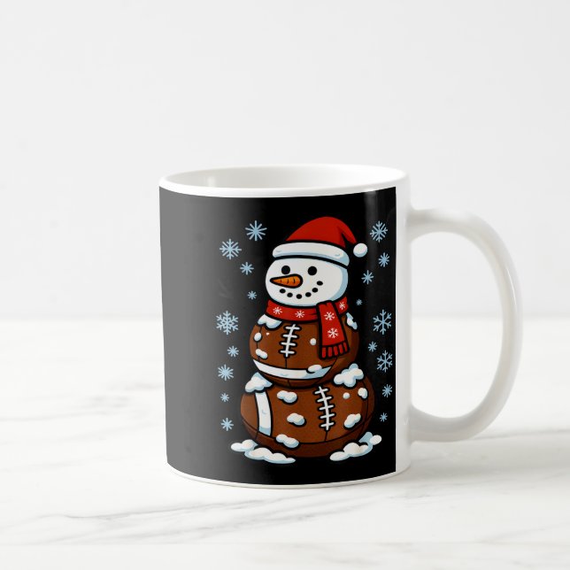 Christmas Football Snowman Kids Football Christmas Kaffeetasse (Rechts)