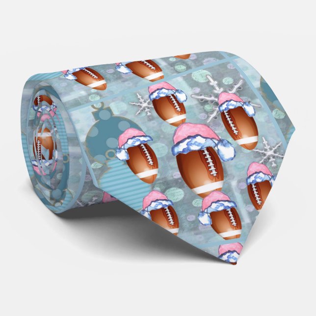 CHRISTMAS FOOTBALLS KRAWATTE (Gerollt)