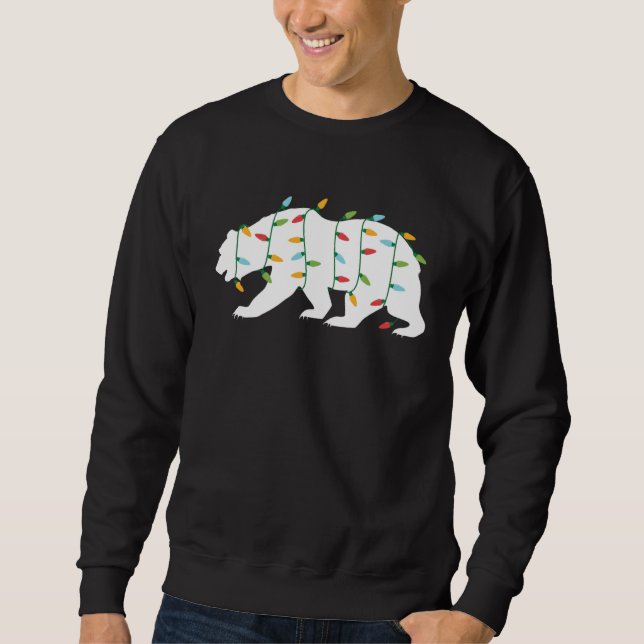 Christmas  for Animal  Christmas Lights Bear Sweatshirt (Vorderseite)