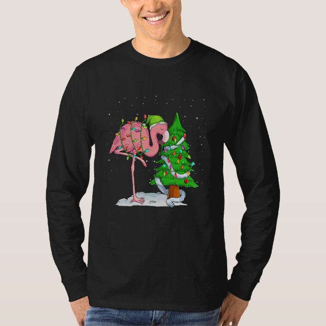 Christmas for men women kids ELF Flamingo T-Shirt (Vorderseite)