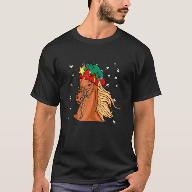 Christmas for men women kids ELF Horse T-Shirt (Vorderseite)