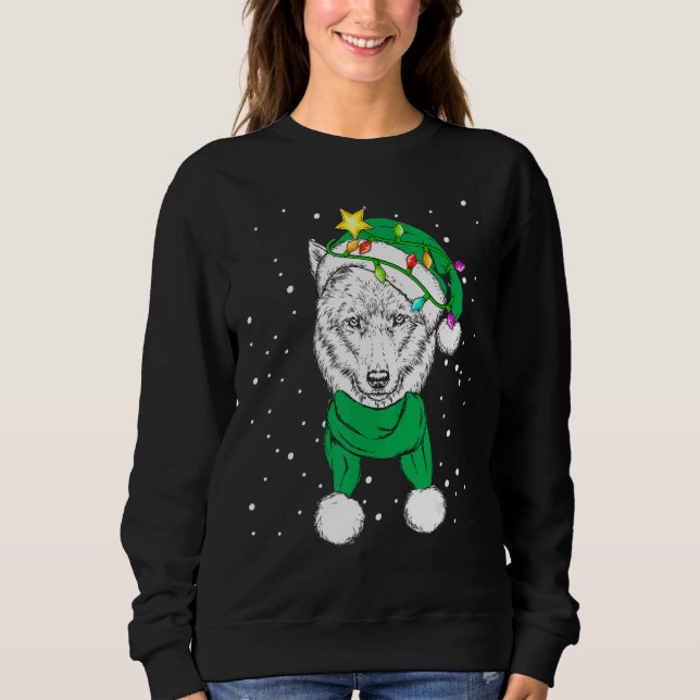Christmas for men women kids ELF Wolf Sweatshirt (Vorderseite)