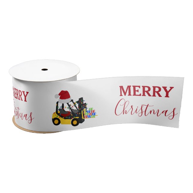 Christmas Forklift Truck  Satinband (Spule)