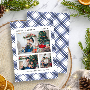 Christmas Foto Blue Feiertagskarte