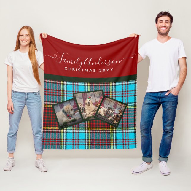 CHRISTMAS FOTO GIFT - Anderson Tartan Collage Fleecedecke (Beispiel)