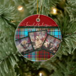 CHRISTMAS FOTO GIFT - Anderson Tartan Collage Keramik Ornament<br><div class="desc">Fügen Sie 3 Fotos und Ihren eigenen Text hinzu, um dieses moderne trendige Foto Collage Kissen Weihnachten oder Feiertage Geschenk personalisieren. Sie machen schöne Pfannkuchen. Fügen Sie Fotos von Familie, Haustieren (Hund, Katze, Pferd, Hamster, Pergament, Schlange, Kaninchen usw.) hinzu. Feiertage, Freunde, Hobbys , selifiert, instagram Bilder, wie gewünscht, um ein...</div>