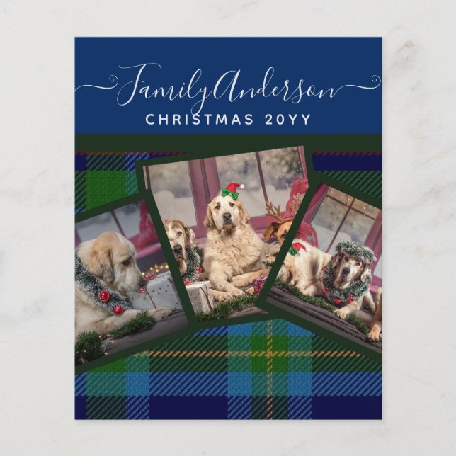 CHRISTMAS FOTO GIFTS - Miller TARTAN Blue Collage Flyer (Vorne)