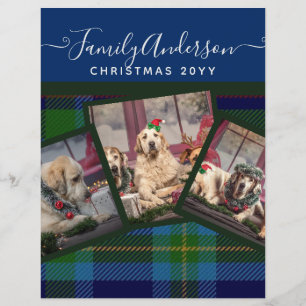 CHRISTMAS FOTO GIFTS - Miller TARTAN Blue Collage Flyer