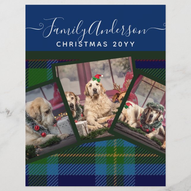 CHRISTMAS FOTO GIFTS - Miller TARTAN Blue Collage Flyer (Vorne)