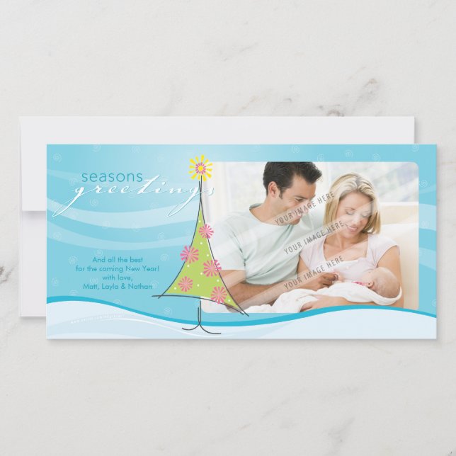 CHRISTMAS FOTOKARTE: whimsical christmastree 1L Feiertagskarte (Vorderseite)