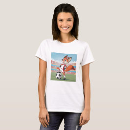 Christmas Fox Playing Football T-Shirt