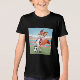 Christmas Fox Playing Football Tri-Blend Shirt