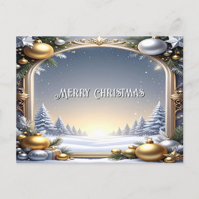 Christmas Frame Holiday Postcard Postkarte (Vorderseite)