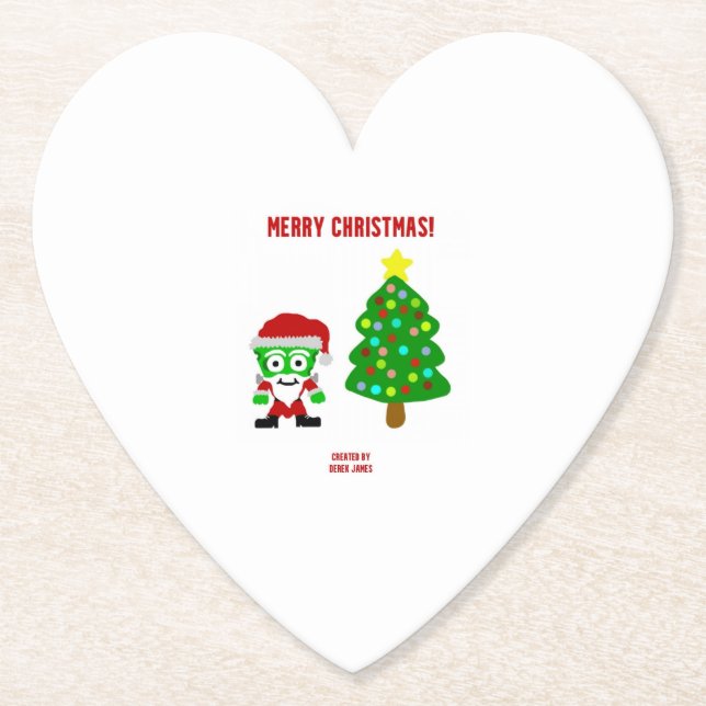 Christmas FrankenCheese Heart Paper Untersetzer (Vorderseite)