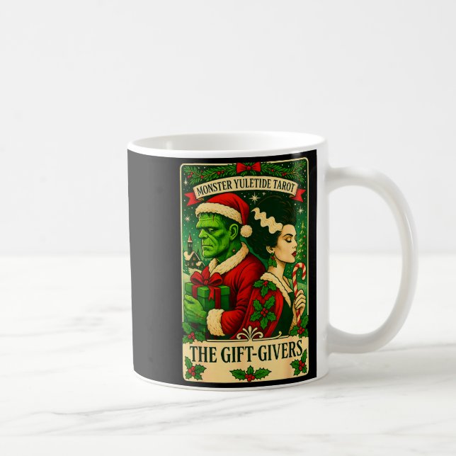 Christmas Frankenstein And Bride The Lovers Tarot  Kaffeetasse (Rechts)