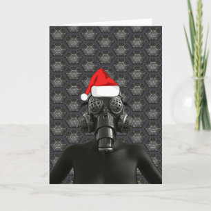CHRISTMAS FRAU TRAARING GAS MASK CARD FEIERTAGSKARTE