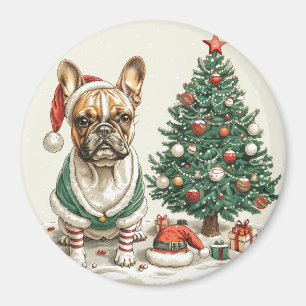 Christmas French Bulldog Elf Dog Magnet