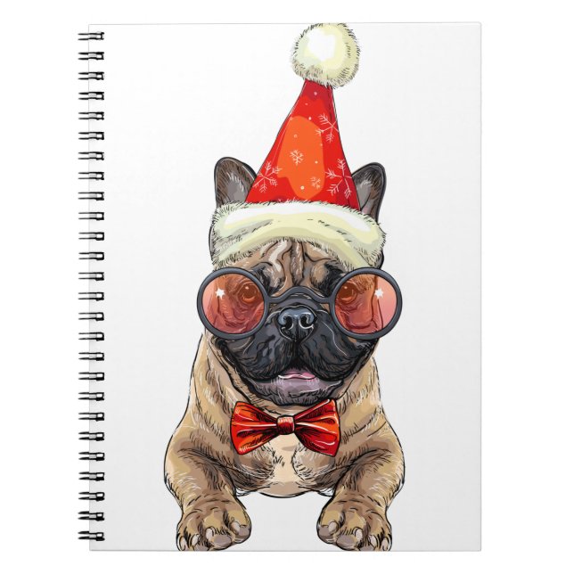 Christmas French Bulldog Notizblock (Vorderseite)