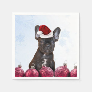 Christmas French Bulldog Serviette