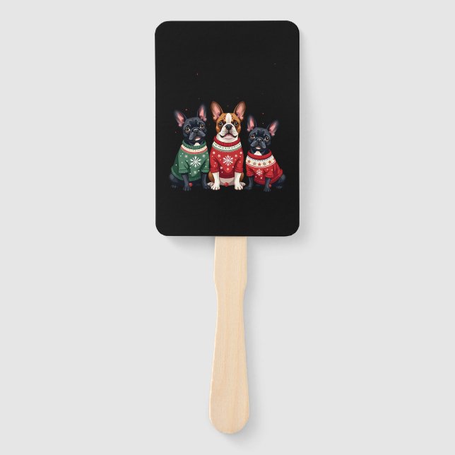 Christmas French Bulldogs Xmas Frenchie Dog 4 Fächer (Vorderseite)