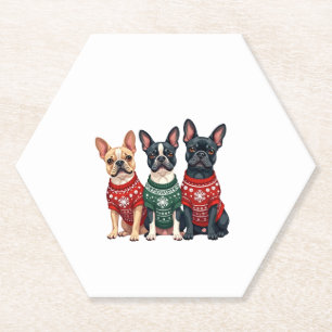 Christmas French Bulldogs Xmas Frenchie Dog Men Wo Untersetzer