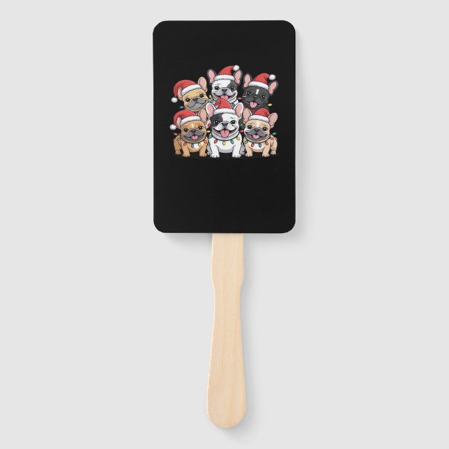 Christmas French Dogs Oversized T-Shirt Fächer (Vorderseite)