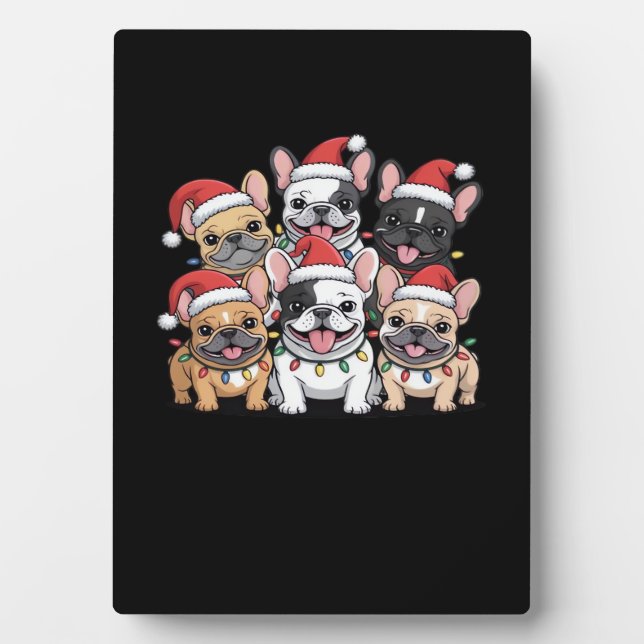 Christmas French Dogs Oversized T-Shirt Fotoplatte (Vorderseite)