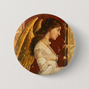 Christmas Fresco Angel Button