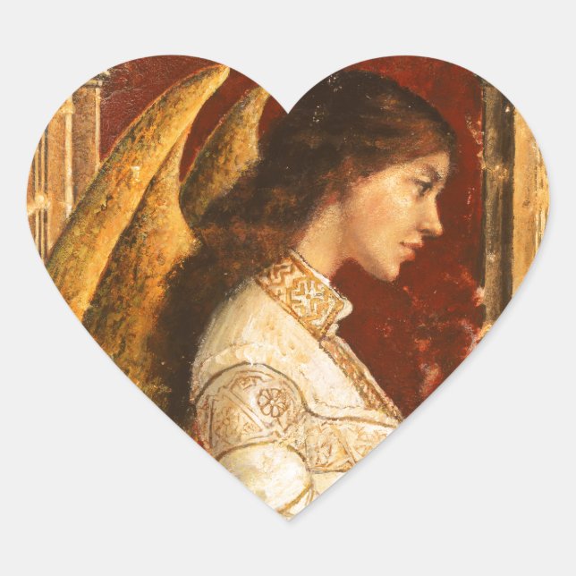 Christmas Fresco Angel Herz-Aufkleber (Vorderseite)