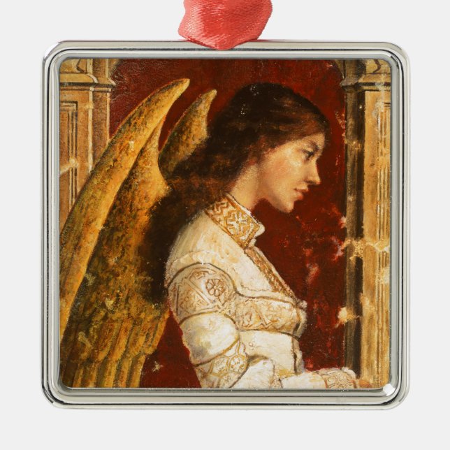 Christmas Fresco Angel Ornament Aus Metall (Vorne)