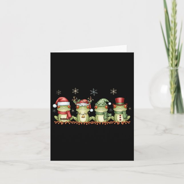 Christmas Frog Funny Men Women Kids Cute Hoppy Xma Karte (Vorderseite)