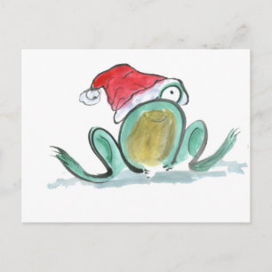 Christmas Frog, Sumi-e Feiertagspostkarte