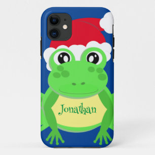 Christmas Frog Weihnachtsmannmütze Blue Novelty Case-Mate iPhone Hülle