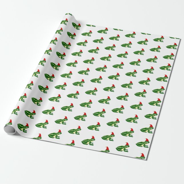 Christmas Frogs Wrapping Paper Geschenkpapier (Ungerollt)
