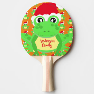 Christmas Frosch Weihnachtsmannmütze Muster Orange Tischtennis Schläger