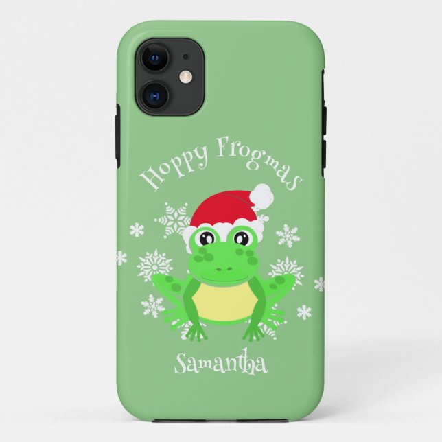 Christmas Frosch Weihnachtsmannmütze Novelty Funny Case-Mate iPhone Hülle (Rückseite)