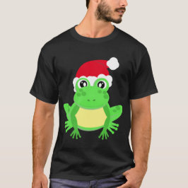 Christmas Frosch Weihnachtsmannmütze Novelty Funny T-Shirt