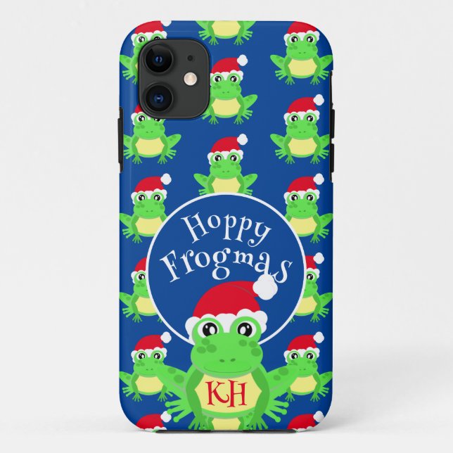 Christmas Frosch Weihnachtsmannmütze Pattern Novel Case-Mate iPhone Hülle (Rückseite)