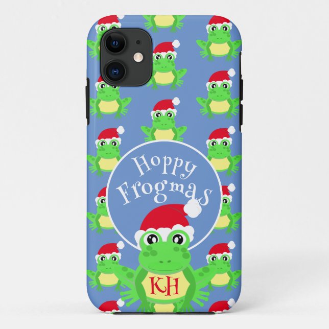 Christmas Frosch Weihnachtsmannmütze Pattern Novel Case-Mate iPhone Hülle (Rückseite)