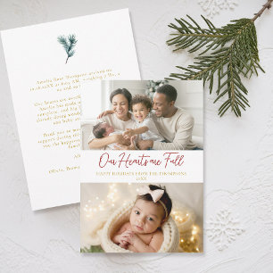 Christmas Full Hearts Classic Family Baby 2 Fotos Feiertagskarte