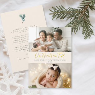 Christmas Full Hearts Soft Family Baby 2 Fotos Feiertagskarte